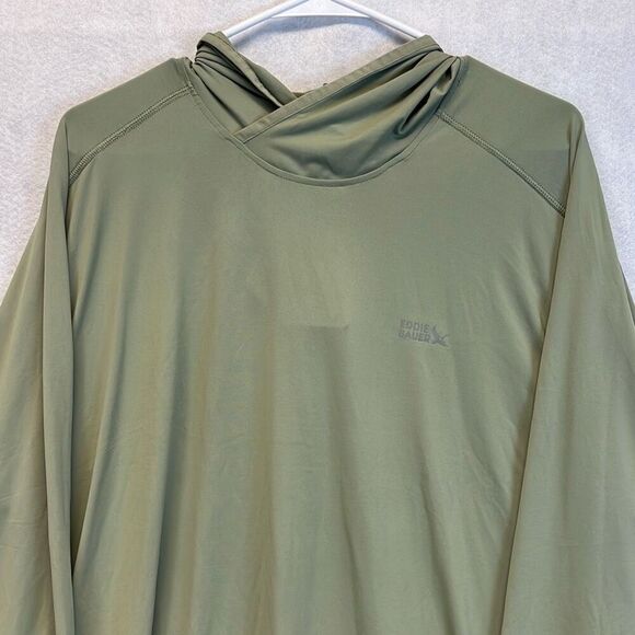 NWT EDDIE BAUER Men’s XL Performance Solarfoil Hoodie UPF 50+ Green Long Sleeves - Picture 5 of 16